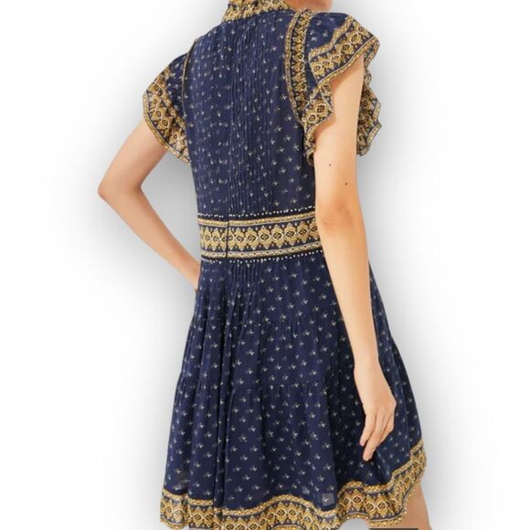 Sea New York Navy Arlita Print Flutter Sleeve Tunic Dress Women’s Size XXS - Picture 14 of 15